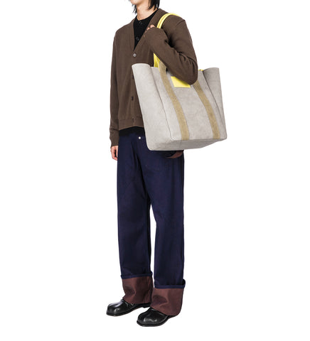 CONTRAST LAYERED CARDIGAN BROWN