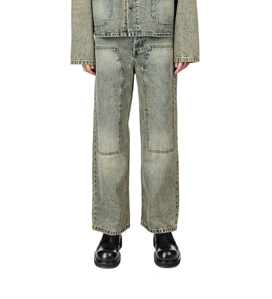 MILTON TEAWASH DENIM CARPENTER TROUSERS BLUE