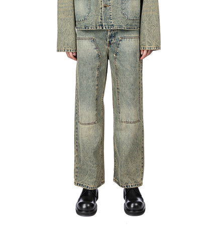 MILTON TEAWASH DENIM CARPENTER TROUSERS BLUE