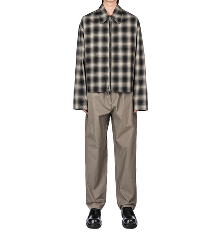 TINO COTTON CHECK SHIRTING COLLAR BLOUSON GREY/BLACK