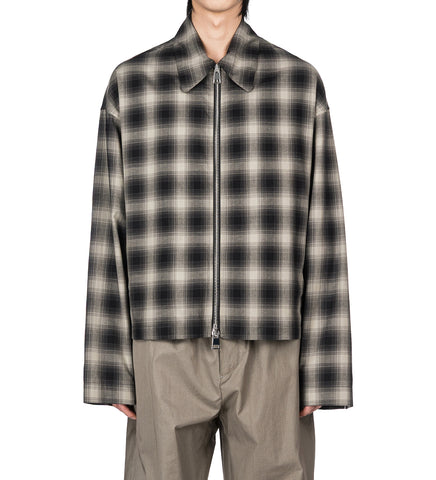 TINO COTTON CHECK SHIRTING COLLAR BLOUSON GREY/BLACK