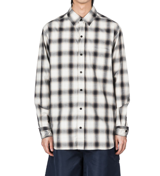 PABLO EXAGGERATED UNLINED CHECK SHIRT BLACK/WHITE/BEIGE