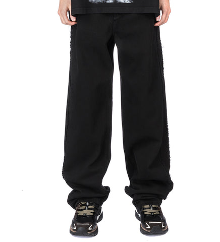 DETERIORATE JEAN SOLID BLACK