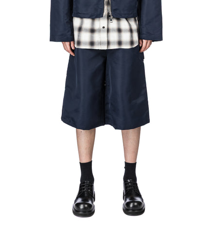 AXEL OVERSIZED SHINY WORKWEAR SHORTS MIDNIGHT BLUE