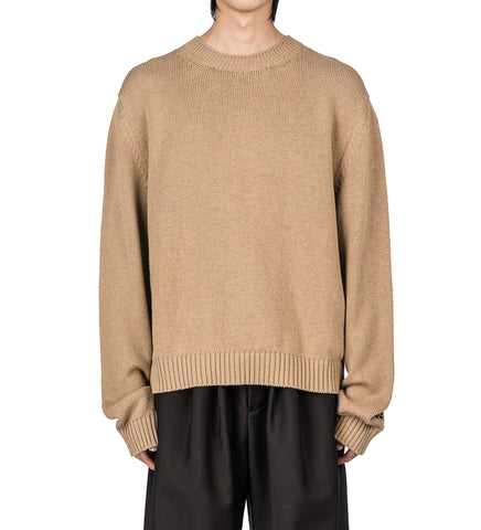 ERWIN BOXY CREW NECK SWEATER BEIGE