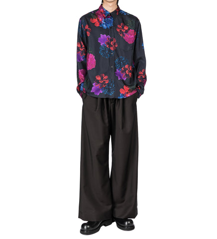 TRACE PLEATED MOHAIR DRAWSTRING TROUSERS DARK CHOCOLATE BROWN