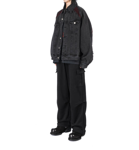 TRUCKER SWITCHING JACKET WASHED BLACK