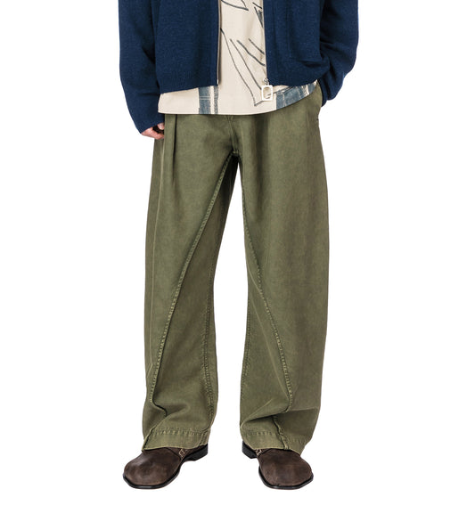 TWISTED SEAM TROUSERS OLIVE