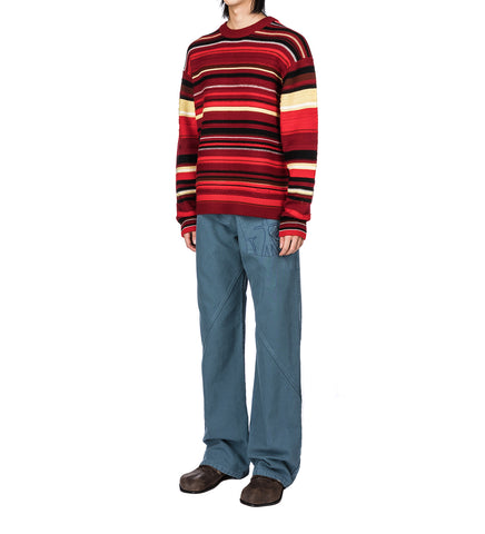 MULTI STRIPE JUMPER RED/MULTI