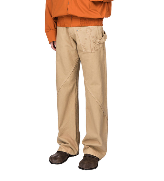 TWISTED WORKWEAR TROUSERS FLAX