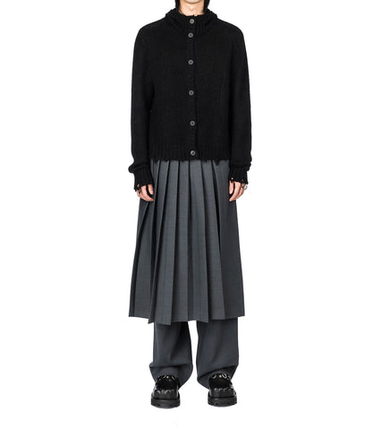 EARS BALACLAVA CARDIGAN BLACK