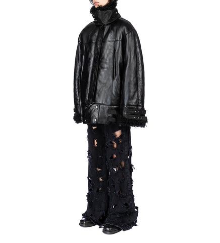 PROVOKE SHEARLING COAT SCLERA BLACK