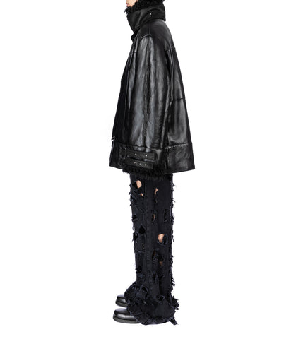 PROVOKE SHEARLING COAT SCLERA BLACK