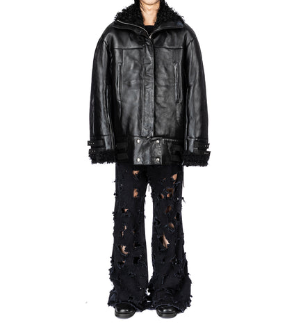 PROVOKE SHEARLING COAT SCLERA BLACK
