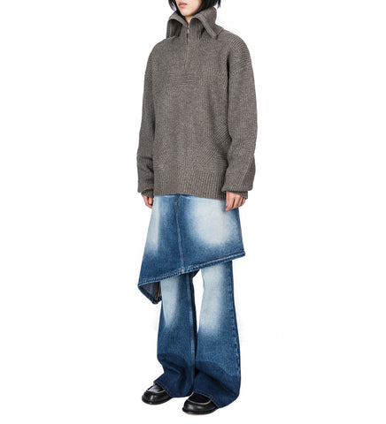DENIM SKIRT WET BLUE DENIM