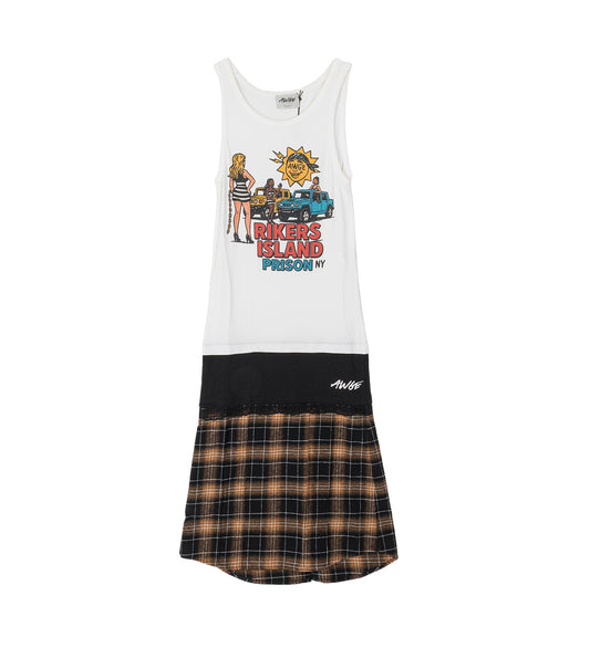 RIKERS ISLAND DRESS FLANNEL MULTI