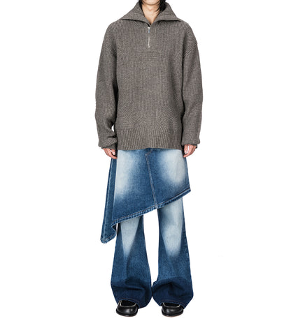 DENIM SKIRT WET BLUE DENIM