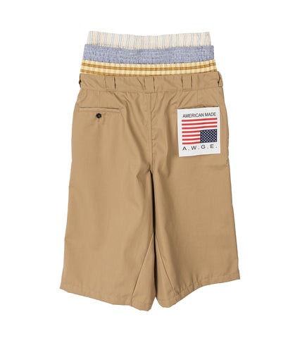STACKED BERMUDAS GABARDINE BEIGE