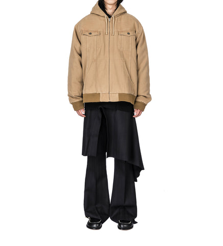 HOODED JACKET WET DIRTY DENIM