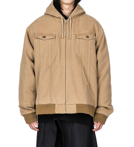 HOODED JACKET WET DIRTY DENIM