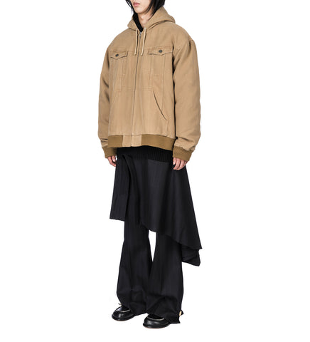 HOODED JACKET WET DIRTY DENIM