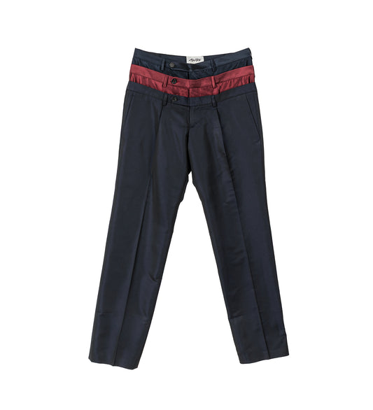 TRIPLE WAIST TROUSERS IRIDESCENT BLUE