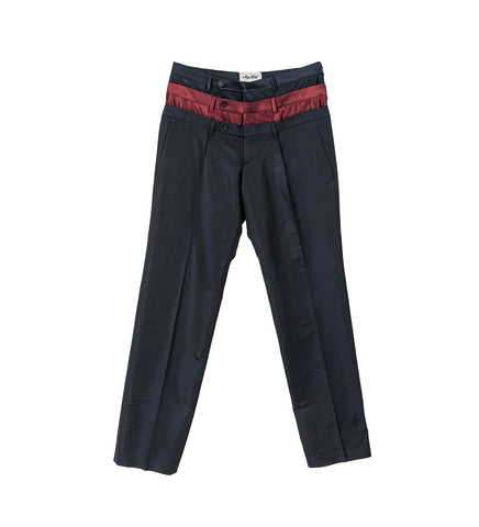 TRIPLE WAIST TROUSERS IRIDESCENT BLUE