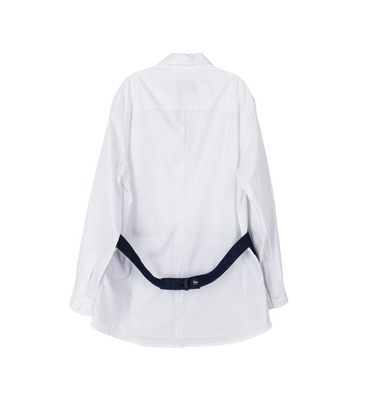 TRIPLE DENIM TROMPE L'OEIL SHIRT WHITE