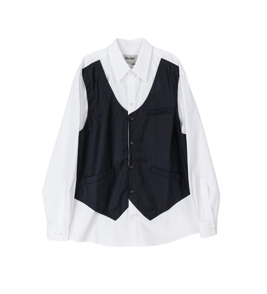 OVERSHIRT WITH VEST BLUE PINSTRIPE