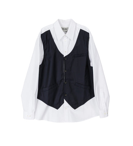 OVERSHIRT WITH VEST BLUE PINSTRIPE