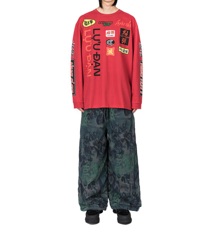 OVERSIZED LONG SLEEVE TEE MOTOCROSS/BLOOD RED