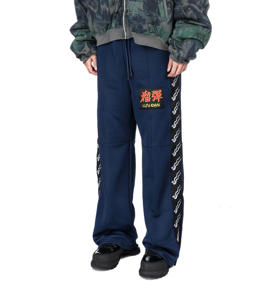 STACKED TRACK PANTS DEEP NAVY