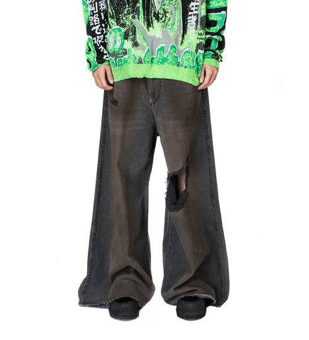 DUMPSTER DENIM JEANS DIRTY OUTCAST GREY