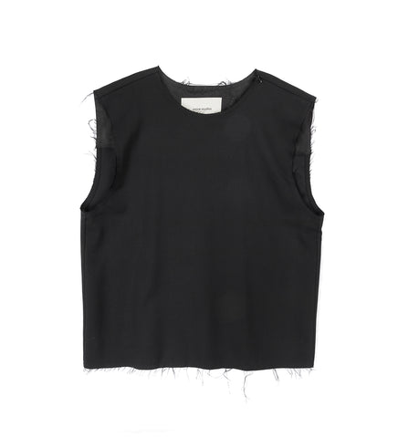 CUT OFF SLEEVELESS BLACK