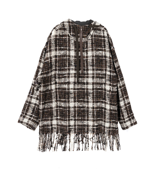 CHECK PULLOVER BROWN WHITE