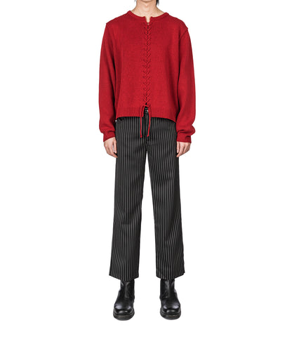 CIGARETTE TROUSERS BLACK PINSTRIPE
