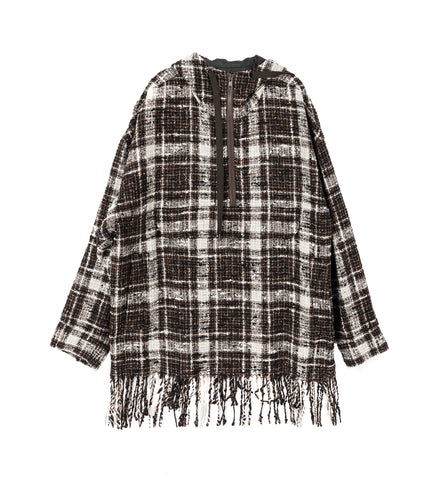 CHECK PULLOVER BROWN WHITE