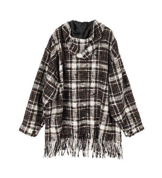 CHECK PULLOVER BROWN WHITE