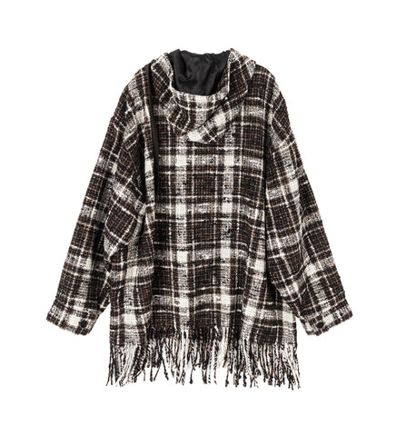 CHECK PULLOVER BROWN WHITE