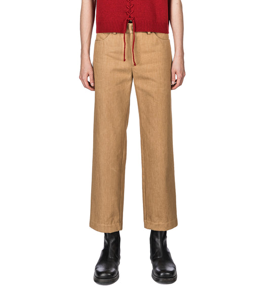 CIGARETTE TROUSERS BEIGE DENIM