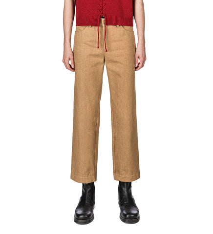 CIGARETTE TROUSERS BEIGE DENIM