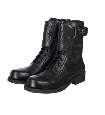 FITZ MILITARY BOOTS PETROL BLACK