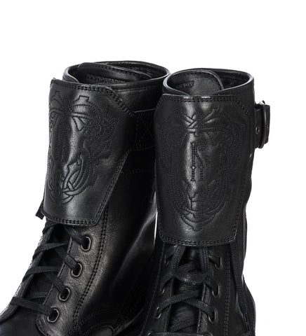 FITZ MILITARY BOOTS PETROL BLACK