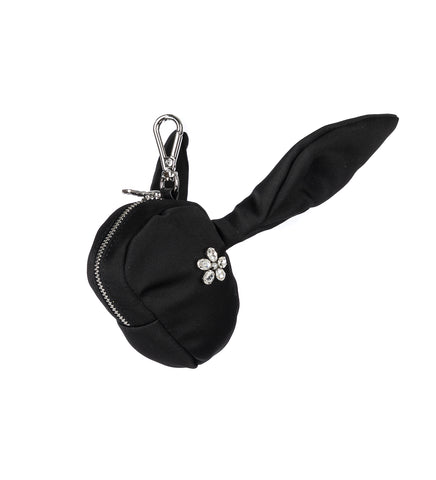 HARE COIN PURSE BAG CHARM BLACK/CLEAR