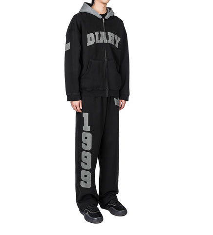 ARCH LOGO ZIP HOODIE BLACK