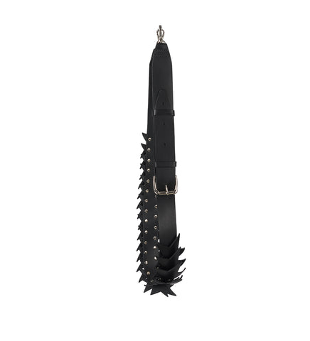 LEATHER STAR PATCH STRAP BLACK
