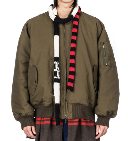 STRIPED KNIT SCARF BLACK/RED