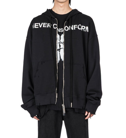 NEVER CONFORM HOODIE SCLERA BLACK