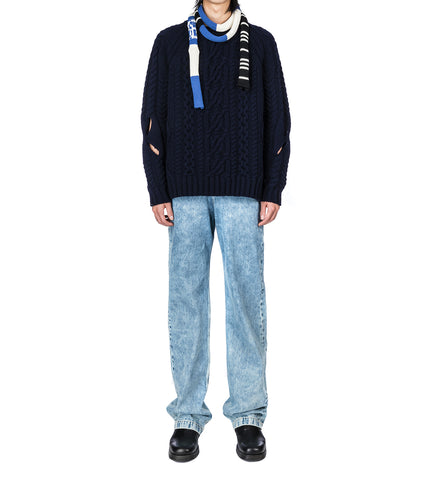 SLASHED CABLE JUMPER NAVY