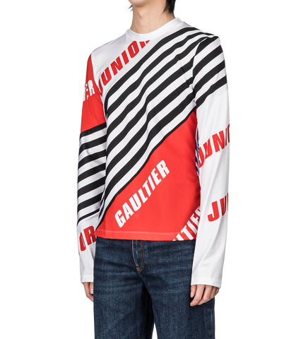 STRETCH JERSEY CREW NECK BLACK/RED/WHITE
